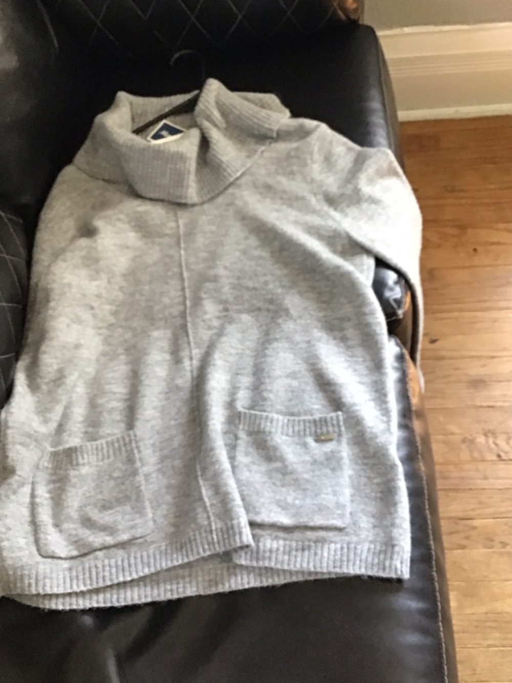 Calvin Klein Light Gray Long Sleeve Turtleneck Sweater - Picture 5 of 6